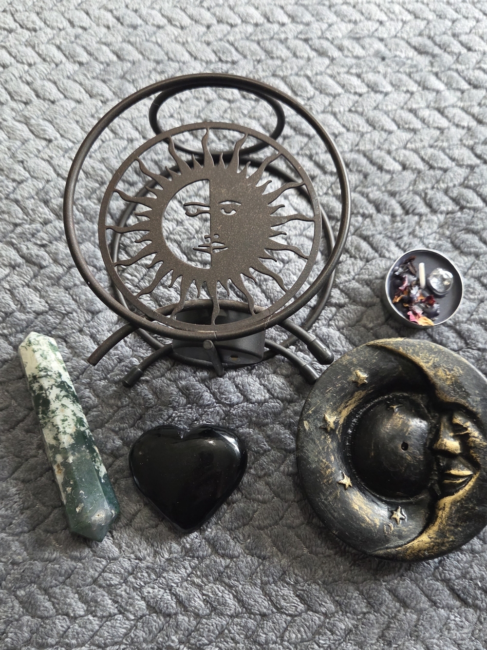 Vintage 90s Celestial Altar & Crystal Decor Lot - 4 Pieces
